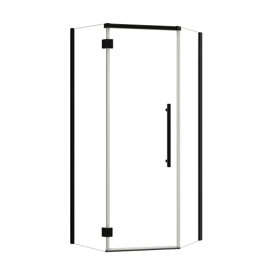 1000*1000*2000mm Black Frameless Diamond Shower Door & Return Panel 1000*1000*2000mm Black Frameless Diamond Shower Door & Return Panel